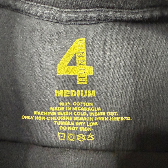 4Hunnid Shirt Mens Medium M Black Red Short Sleeve Crew Neck Streetwear … - Picture 8 of 8